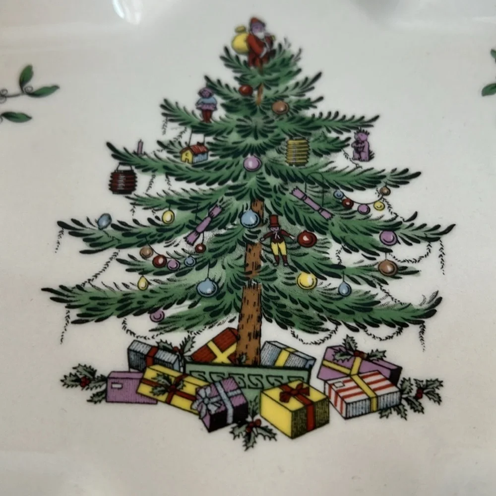 Spode Christmas Tree England star shape serving dish hors d’oeuvres plate cream